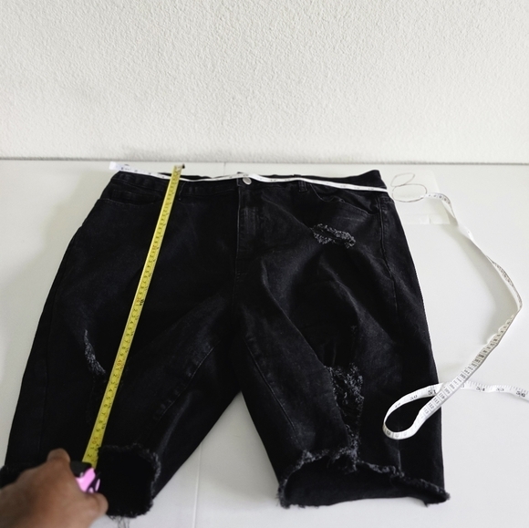 Pacsun women's Ripped Jean Shorts Pants, Size 4XL NWOT black Gym Sports Outdoor - Picture 6 of 10